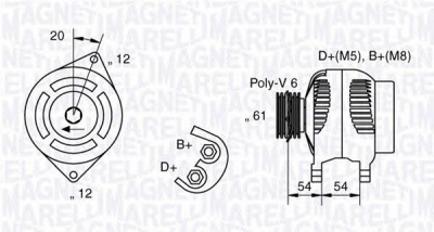 MAGNETI MARELLI 063321833010 -  Генератор